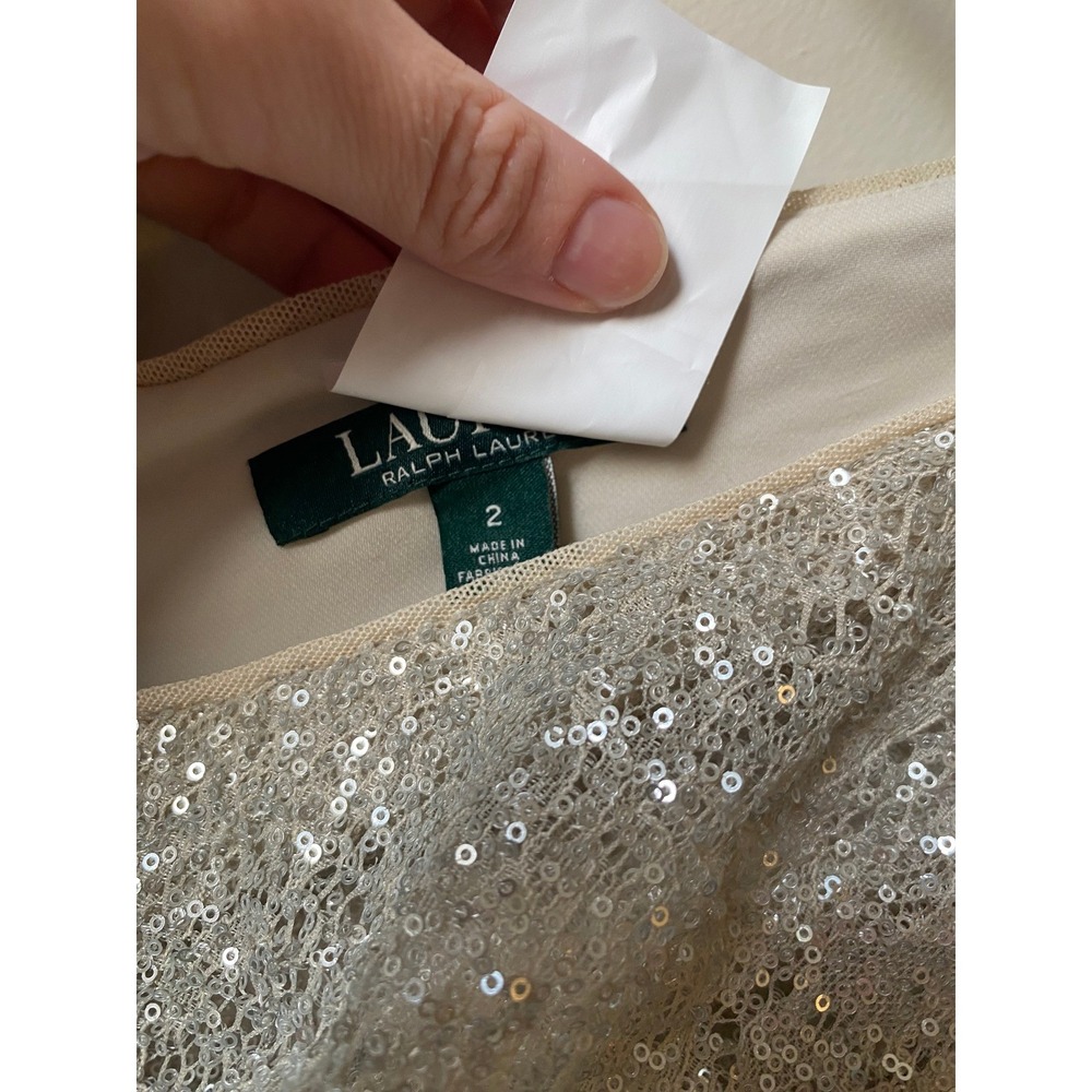 Lauren Ralph Lauren Sequin Gown Formal Dress Sleeveless Evening Party size 2 - Picture 6 of 9